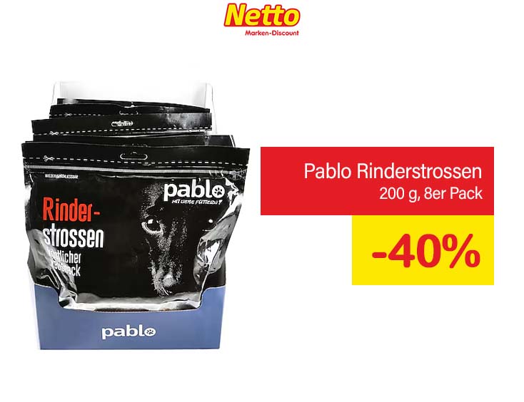 -40% | Pablo Hundesnack Rinderstrossen 