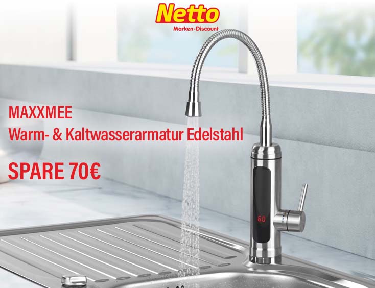 MAXXMEE Warm- &amp; Kaltwasserarmatur Edelstahl 