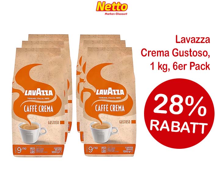 Lavazza Crema Gustoso 1 kg, 6er Pack 