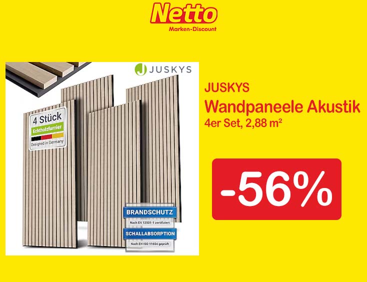 4er-Set Akustik-Paneele - 56% Rabatt