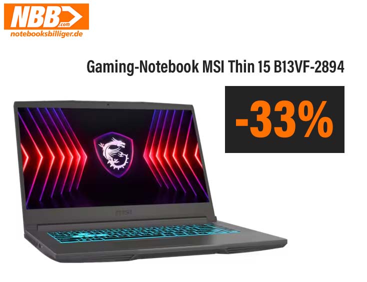 MSI Thin 15 B13VF-2894 -33%