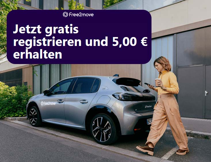 Gratis registrieren und 5,00 € erhalten