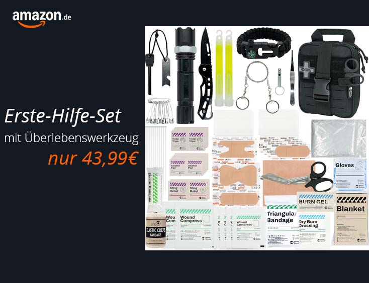 Erste-Hilfe-Set mit Überlebenswerkzeug