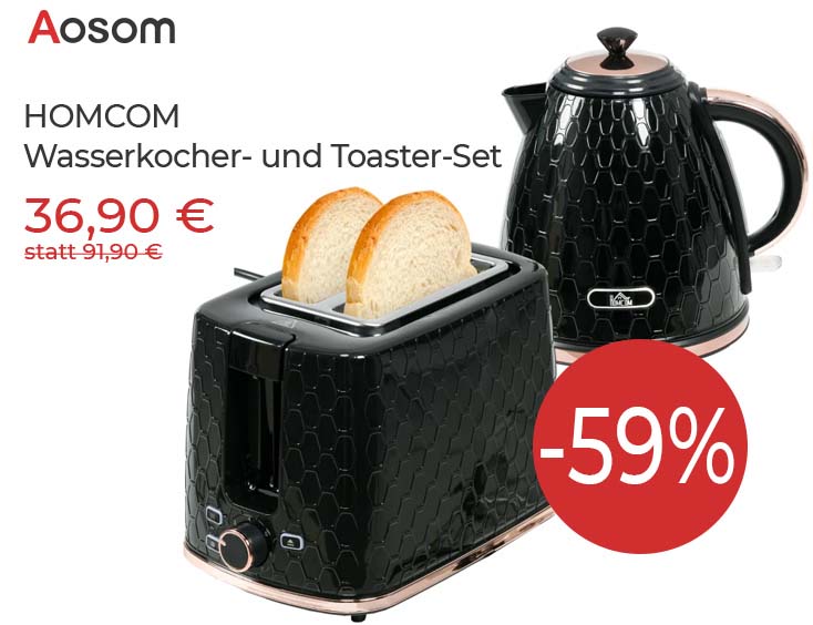 HOMCOM Wasserkocher- und Toaster-Set