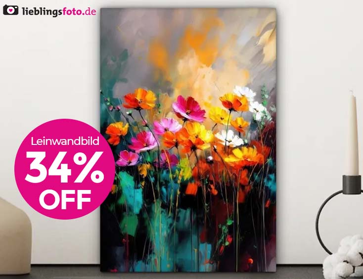 Leinwandbild - Leuchtend bunt - Blütenblätter - Abstrakt