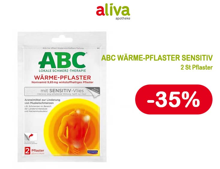 ABC WÄRME-PFLASTER SENSITIV 2 St Pflaster