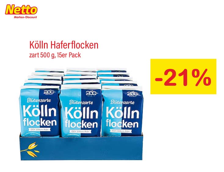 Kölln Haferflocken zart -21%