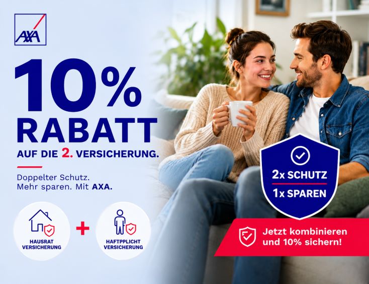 AXA: 10% Rabatt auf die 2. Versicherung