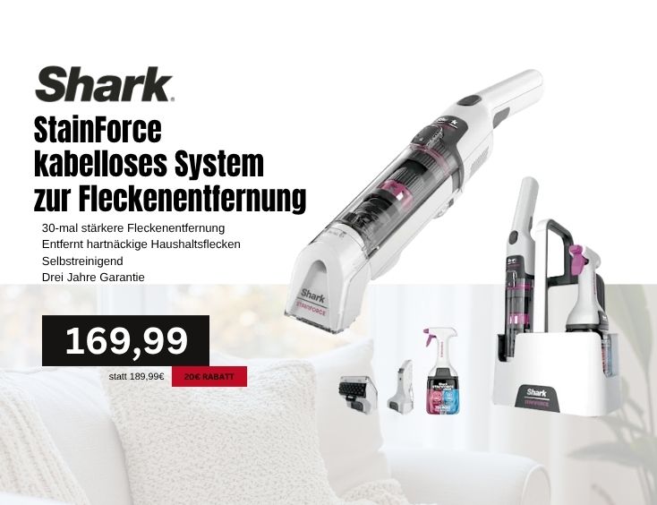 Shark StainForce kabelloses System zur Fleckenentfernung