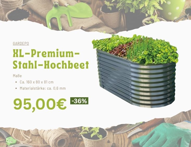 XL-Premium-Stahl-Hochbeet | 36% Rabatt