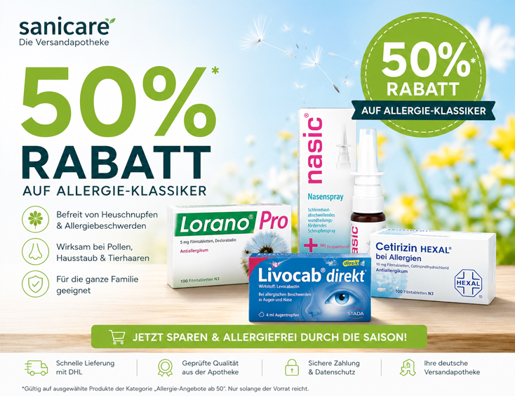 50%  Rabatt auf Allergie-Klassiker