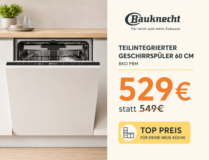 Bauknecht teilintegrierter Geschirrspüler