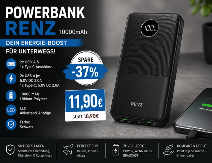 Powerbank "Renz" 10000mAh -37%