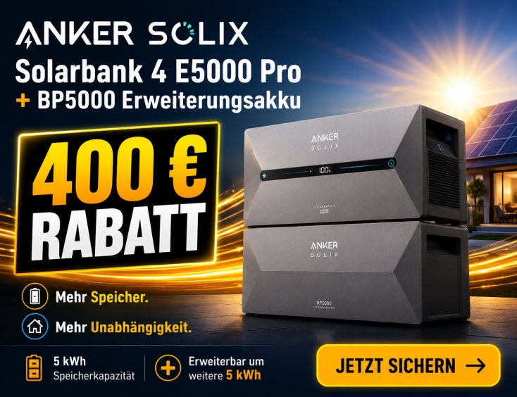 Solarbank 4 E5000 Pro + BP5000 Erweiterungsakku | -400€