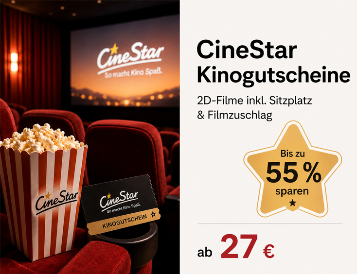 3x 1 Kinotickets für alle 2D-Filme