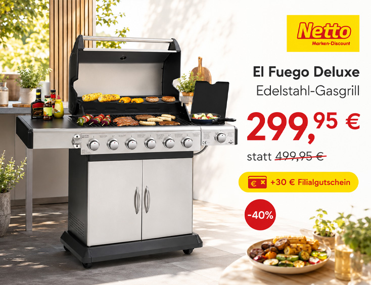 Deluxe Edelstahl-Gasgrill 