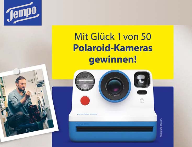 Tempo Gewinnspiel Polaroid Kamera sichern