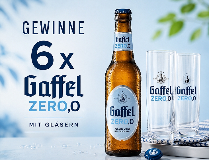 Gewinne 6 x Gaffel ZERO,O mit Gläsern